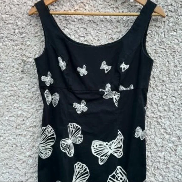 Black and White Butterfly Print Dress by Talbots